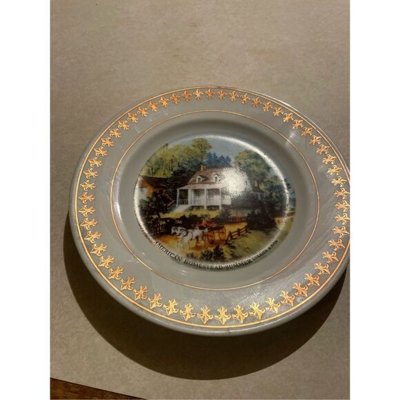 CURRIER and IVES PLATE American Homestead Set 3 - Picture 8 of 10